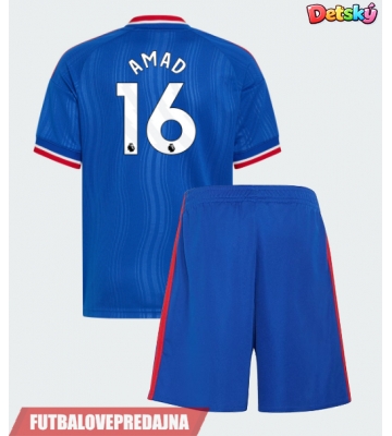 Lacne Dětský Futbalové dres Manchester United Amad Diallo #16 2026-27 Krátky Rukáv - Preč (+ trenírky)